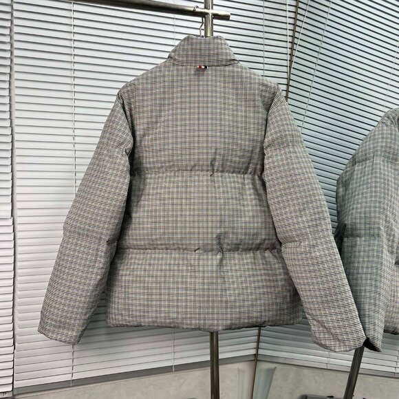 Thom Browne Reversible Quilted Houndstooth Down Jacket - Sage Green - Picture 2 of 9